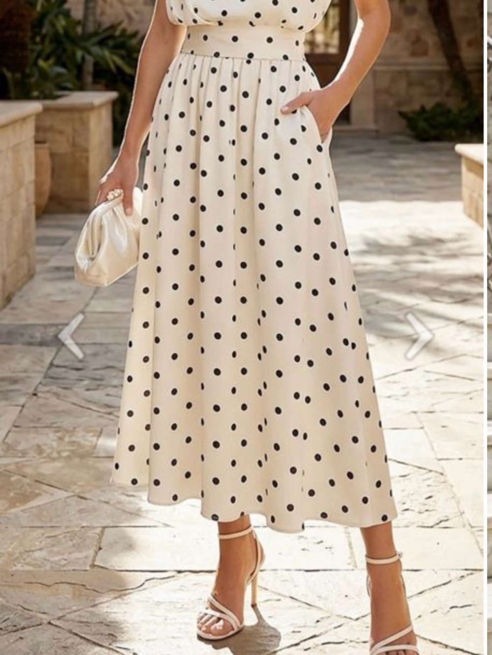 NWT Satin Polka Dot Skirt